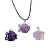 Piedra de Ágata de Cristal Natural Colgante de Pez Tallado Accesorios para Joyería DIY Colgante Animal Pez Collar Joyería Venta al por Mayor