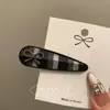 Pinza de Pato de Aleación Ovalada a Cuadros con Pedrería en Forma de Corazón de Lujo Ligero Coreano Exquisito Versátil Pasador para Flequillo Dulce Fresco Accesorio para el Cabello