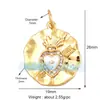 M18 L26 K07 Accesorios para joyería DIY colgante de cobre puro colgante pequeño luna triángulo corazón de melocotón redondo marca