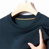 Camiseta de manga larga con cuello redondo y diseño de gofres para otoño e invierno, camiseta informal de color liso para hombre, camiseta básica tipo suéter para hombre.
