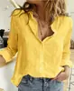 Camisa de Lino Casual Holgada de Manga Larga de Color Puro Europea y Americana Ami Ebay Primavera y Otoño 2022 en Stock
