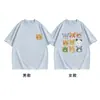 Verano [Algodón Puro Peinado] Tops Casuales Únicos de Manga Corta para Parejas, Camisetas Especiales de Moda para Mujer
