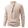 2025 Comercio Exterior Transfronterizo Otoño e Invierno Moda Masculina Europea y Americana Cuello Alto Botón Diagonal Suéter Pulóver Casual de Punto para Hombre