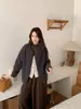 Cárdigan casual de forro polar tipo borrego sintético para mujer, de manga larga, corte holgado, chaqueta cálida de forro polar, colección otoño/invierno 2026