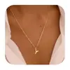 Collar de 26 Letras Europeas y Americanas 2025 Cadena para Clavícula de Acero Inoxidable Moda Minimalista Temperamento Joyería Diaria para Viajes para Mujeres