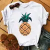 Camiseta Divertida de Frutas para Mulheres Moda Kawaii Estampa de Banana Camiseta Branca Harajuku Camiseta de Manga Curta Tops Camisetas
