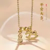 Collar con Accesorios de Calabaza de la Suerte de Pony Triturado con Hielo para Mujer, Estilo de Lujo Ligero de Gama Alta, Cadena para Suéter del Zodiaco del Año del Caballo Venta al por Mayor