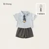 Ropa Infantil Bangxuan Camisa de Verano para Niños Traje Formal para Bebé Niño de un Año Conjunto de Dos Piezas Ropa para Bebés Niños