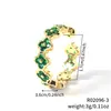 Moxi Niche Lujo Ligero para Mujer Gama Alta Colorido Trébol de Cuatro Hojas Microincrustado Circonita Anillo Abierto Joyería de Mano Venta al por Mayor
