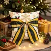 Fronha de almofada 3D temática de Natal transfronteiriça, de linho estampada com um design de árvore de Natal, para sala de estar ou uso festivo