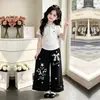 2026 Moda Estilo Coreano Hello Kitty Polo Manga Corta Verano Estilo Universitario Lazo Encaje Pantalones de Pierna Ancha Conjunto de Dos Piezas