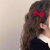 Tocado de Lazo de Terciopelo Rojo de Alta Calidad Horquilla para el Cabello para Mujer Otoño e Invierno Elegante Clip para Flequillo Año Nuevo Cabello Suelto Clip de Agarre Pequeño