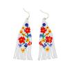 Juego de Joyería al por Mayor Verano Colorido Cara Sonriente Pendientes Pulsera Collar Tejidos a Mano con Cuentas de Semilla Versátil Imprescindible de Verano