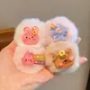 Gomas para el Cabello de Peluche Nuevo Estilo Otoño e Invierno 2025 Engrosadas Alta Elasticidad No Dañan el Cabello de los Niños Lindas Gomas con Pompones de Dibujos Animados