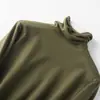 Suéter de Punto Grueso con Cuello Alto para Otoño e Invierno, Jersey de Manga Larga Suelto para Mujer, Ropa Interior Base de Punto Ajustada, Talla Grande