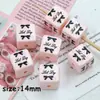 Cuentas Cuadradas Rosas y Negras Impresión Pintada a Mano Ins Acrílico Mariposa Cuentas DIY Pulsera Hecha a Mano Collar Accesorios con Cuentas
