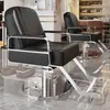 Silla de Salón Reclinable con Altura Ajustable para Cortes de Cabello, Giratoria y Adecuada para Teñido de Cabello, Hecha de Acero Inoxidable