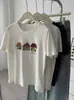 Camiseta Estampada Bordada Little House Indústria Pesada Gola Redonda Manga Curta Feminina 2026 Verão Novo Estilo Coreano Solta Reduzir Idade Top