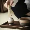 Traje de té matcha de cerámica gruesa herramientas para pedir té cuenco de matcha de cerámica traje de té estilo japonés mezclador de polvo de matcha de cerámica