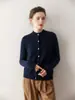 Cárdigan de Cachemir para Mujer, Cuello Redondo Abotonado, Cardigan Estilo Chanel, Nueva Prenda Exterior de Punto de Color Sólido para Otoño e Invierno, Suéter Sencillo para Mujer