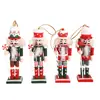 Conjunto Europeu de Quebra-Nozes de Natal Pequenos Enfeites Figura de Madeira de Uso Duplo Decoração Suspensa para Sala de Estar e Janela Decorações de Feriado