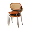 Silla de comedor para uso doméstico, silla apilable de ratán, silla exterior de lujo ligero, silla de ocio con respaldo, taburete vintage, silla para casa de huéspedes restaurante