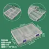 Caixa de armazenamento de plástico com grade para mesa 10 15 24 grades botão transparente acessórios de pesca joias cosméticos caixa de embalagem