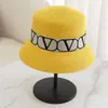 2025 Nuevo Sombrero de Pescador de Paja con Correa de Letras para Niños que Muestra la Cara Pequeña Sombrero de Cuenca para Viajes de Verano Vacaciones Protección Solar
