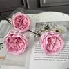 Arranjo Floral Artificial de Rosa Austin de 3 Cabeças para Salão de Casamento, Centro de Mesa, Decoração de Casa, Flores Artificiais