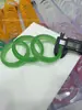 Fornecimento Direto da Fábrica de Pulseira de Pedra Olho de Gato de Alta Qualidade, Pulseira Larga Verde Espinafre Rosa Profundo, Pulseira de Vidro Imitação de Jade Transfronteiriça