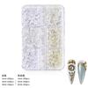 Perlas para Uñas de Alto Brillo de 6 Rejillas Perlas Abs Iridiscentes Perlas Abs Redondas Medias de Fondo Plano Tamaño Mixto Perlas de Acero Accesorios de Decoración de Uñas Transfronterizos