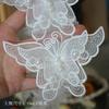 Tela de encaje de mariposa soluble en agua bordada con malla tridimensional de cuentas de clavo resistente, accesorios de ropa, material para vestido de novia