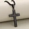 Moda de e-commerce transfronteiriço mais vendida personalizada simples entre costura de fio leve aço inoxidável cruz tridimensional pingente