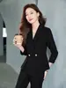 Moda Otoñal Ropa de Negocios Traje de Mujer Temperamento Estilo Diosa Ropa de Trabajo Administrativo Recepcionista Entrevista Accesorio