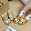 Lindas Chanclas Casuales de Dibujos Animados para Niñas Birkenstock Otoño e Invierno Shirley Rose Retro Calzado de Exterior Planos Chanclas de Punta Media