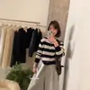 ¡Contiene 10% de lana y 5% de pelo de conejo! Producto premium de Shisanxing IMISS 2026 suéter cárdigan de punto a rayas para mujer