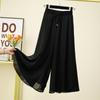 Calças Cropped Largas de Tamanho Plus Size Transfronteiriças Verão Estilo Coreano Novo Cintura Alta Caimento Casual Cobre a Barriga Cobre o Quadril Calças Saia