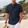 Nova Camisa Polo Tecida com Textura Solta Retrô para Homens Verão 2025 Camiseta Retrô com Gola Lapela Manga Curta Respirável