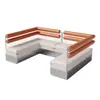 Asientos en cabina estilo cafetería coreana, Mesas y sillas de acero inoxidable para restaurante de barbacoa, Sofá con funda suave, Mesa y sillas sencillas y modernas para cafetería de té con leche