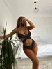 2021 AliExpress Amazon Comercio Exterior Europeo y Americano traje de baño de una pieza bikini sexy cruzado de una pieza 9751