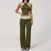 Conjunto de ginástica escovado personalizado com bolinhas da moda, design de peça dupla falsa, cores contrastantes, levanta bumbum, cintura alta, secagem rápida para corrida e yoga