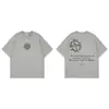 Camiseta Casual Unisex de Manga Curta Marca Tendência Cruzada Pedra Casal Retro Americano Caimento Solto