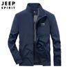 Jaqueta Masculina Nova de Xadrez Respirável Primavera 2025 Tops Casuais ao Ar Livre Gola Alta Top Masculino
