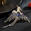 Estilo nacional esmalte degradê Phoenix broche design de luxo elegante terno acessórios corsage INS temperamento alfinete para mulheres
