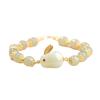 Pulsera de conejo blanco y verde imitación jade Hetian natural pulsera de conejo para mujer verano lujo ligero ins minoritario jade cuerda de mano