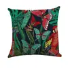 Venda quente série de plantas e flores pintadas à mão capa de almofada de linho almofada de sofá para casa venda direta da fábrica