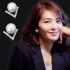 Joias de brincos novos da Coreia do Sul, versátil, assimétrico, Pérola, Ode à Alegria 2, brincos estilo Liu Tao para mulheres