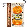 Bandera de Jardín de Halloween de Venta Caliente Transfronteriza, Enano Murciélago Telaraña Decoración de Patio Bandera de Jardín de Lino de Doble Cara