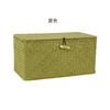 Caja de almacenamiento de paja, caja de regalo de bambú con tapa, cesta de almacenamiento de escritorio con regalo de mano, cesta de ratán a cuadros, caja de almacenamiento japonesa