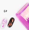 Pegatinas Aurora para decoración de uñas, largas, de cristal, fantasía, papel, láser, espejo, caja, pegatinas Aurora, celofán